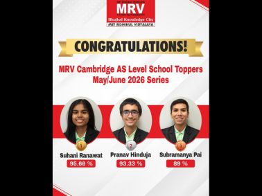 MRV Cambridge AS Level School Toppers